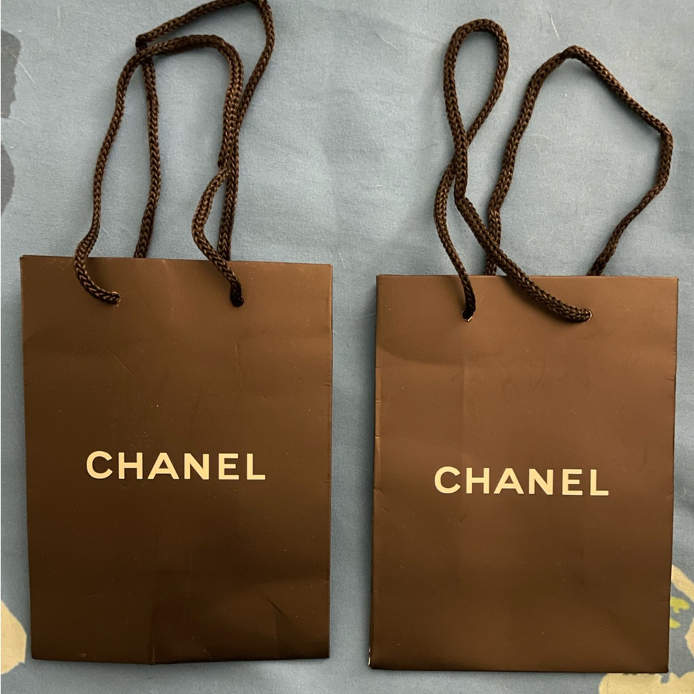 CHANEL Black Gift Bags with White Logo
